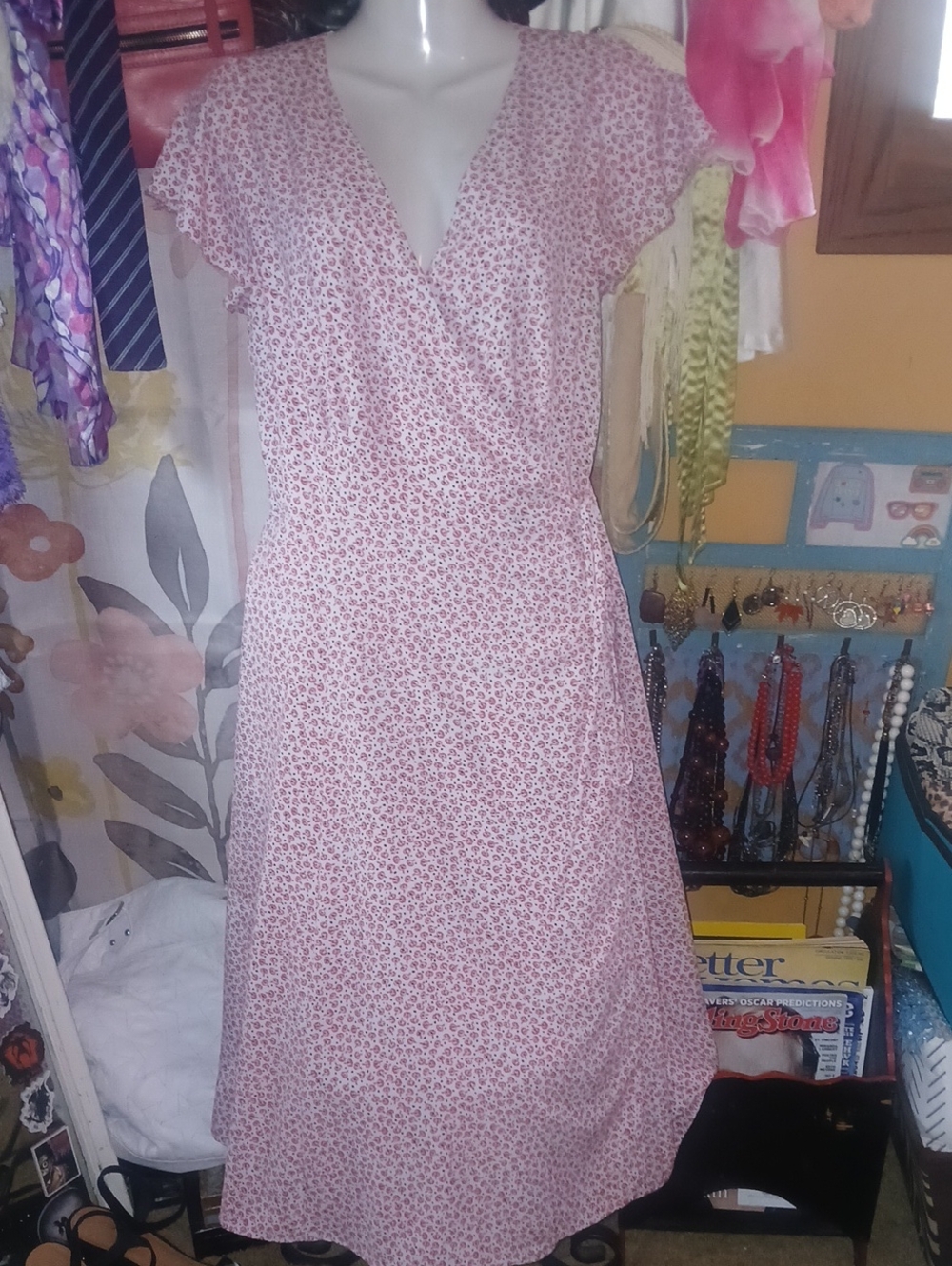 Ann Taylor Cherry Blossom Wrap Dress 10